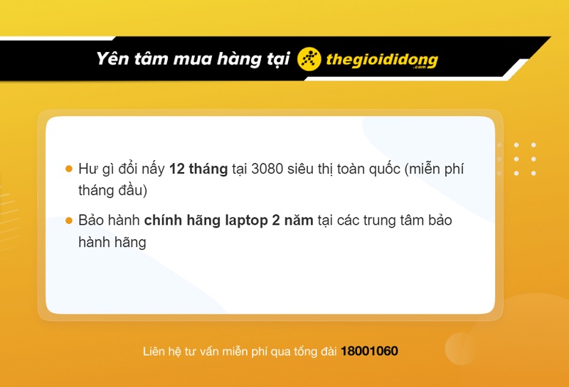 Chính sách bảo hành laptop tại TGDĐ